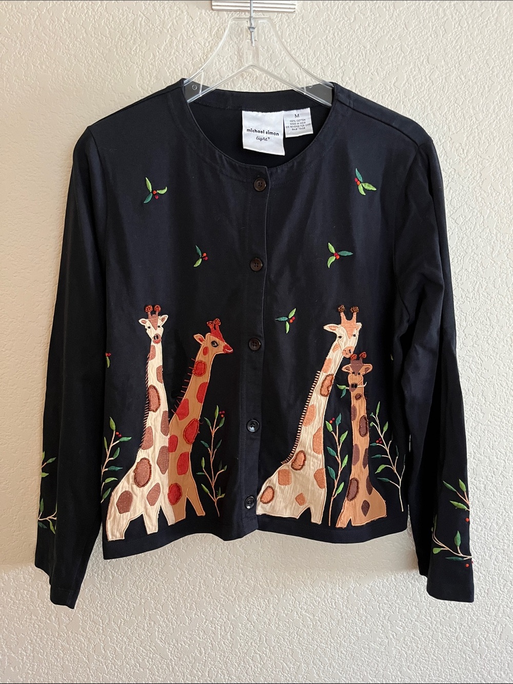 Michael Simon giraffe cardigan